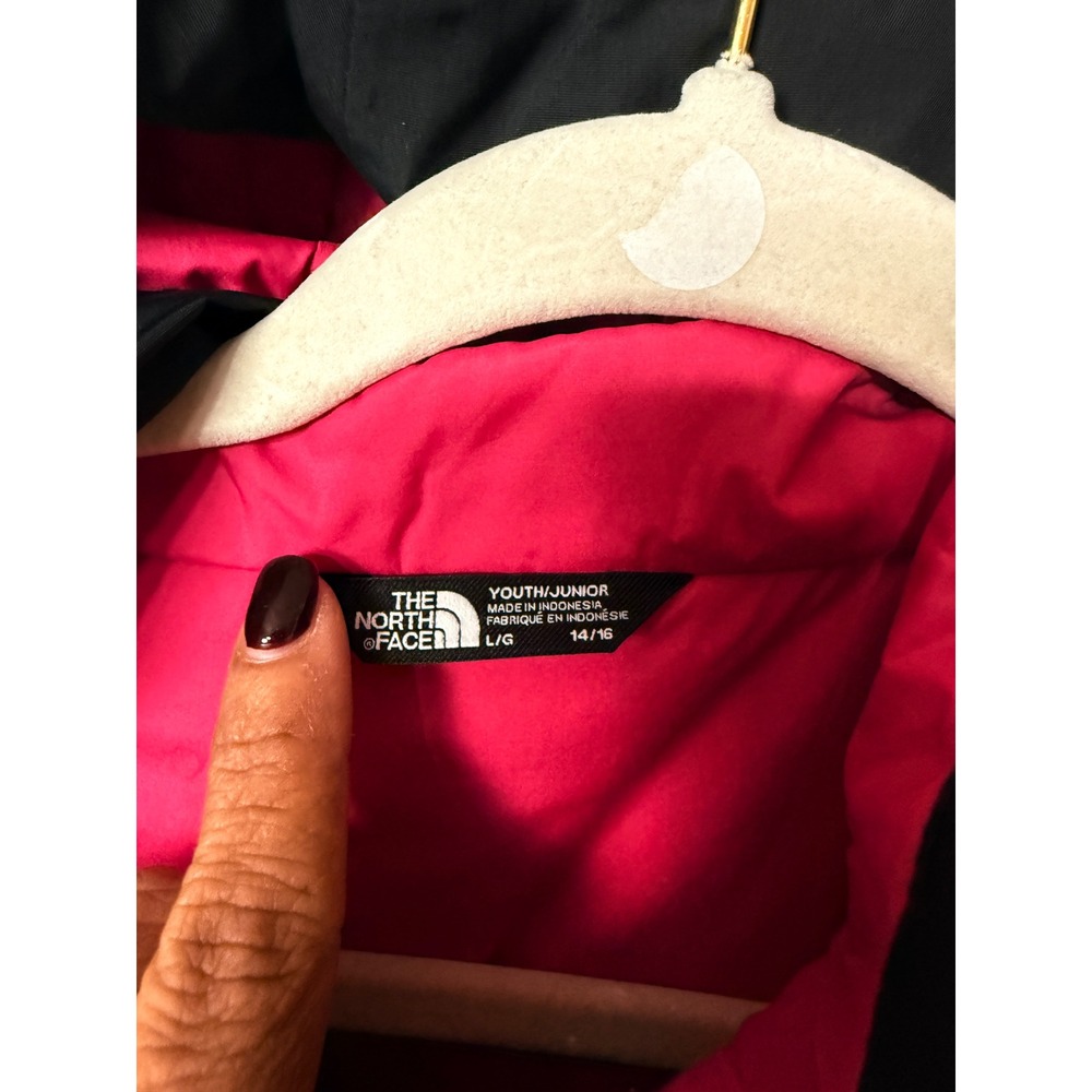 The North Face Youth Junior Leopard Print Hooded Jacket Black Pink Size L 14/16 - Picture 3 of 8